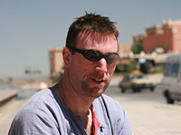 Biography of Welsh writer Dave Lewis, seen here in Ouarzazate, Morocco, 2007