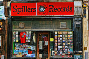 Photograph by Dave Lewis, the original, iconic Spillers Records, the oldest record shop in the world, Cardiff, Wales
