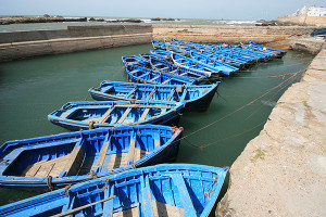 Blue boats, Morocco